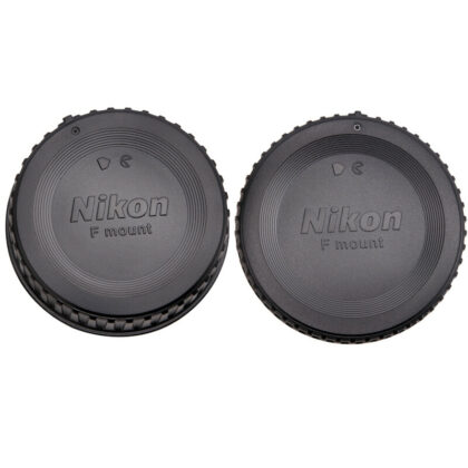 Kit Cache-Objectif Avant + Bouchon Arrière Nikon pour Appareil Photo et Objectif