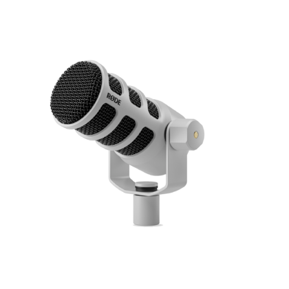 RØDE PodMic USB Blanc – Microphone Dynamique USB/XLR Professionnel